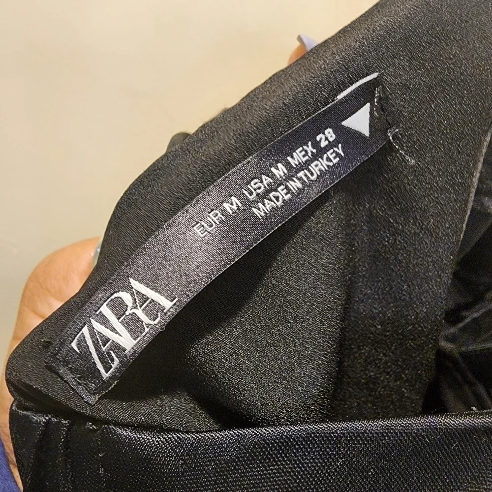 Zara  black cocktail satin  mini dress size M